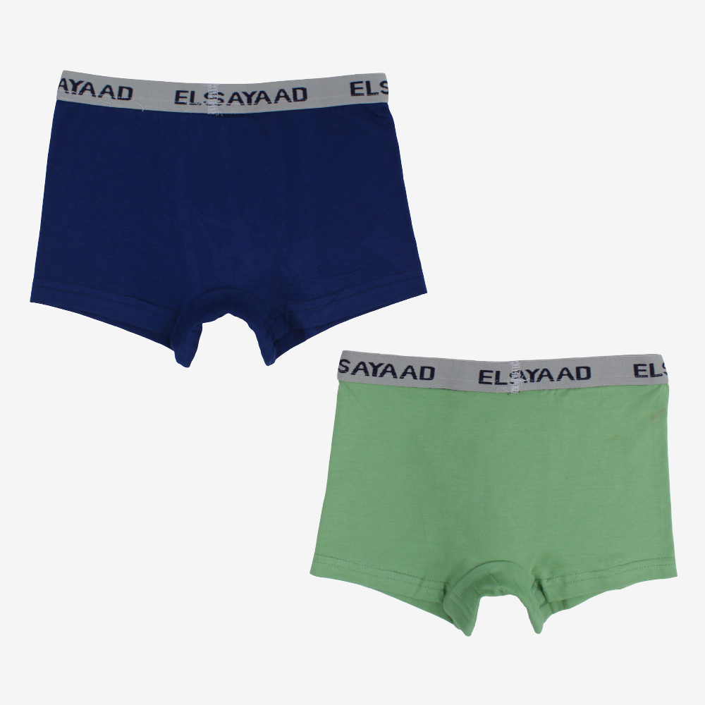 Boys Cotton Boxer Shorts – 2-Pack (Assorted Colors)