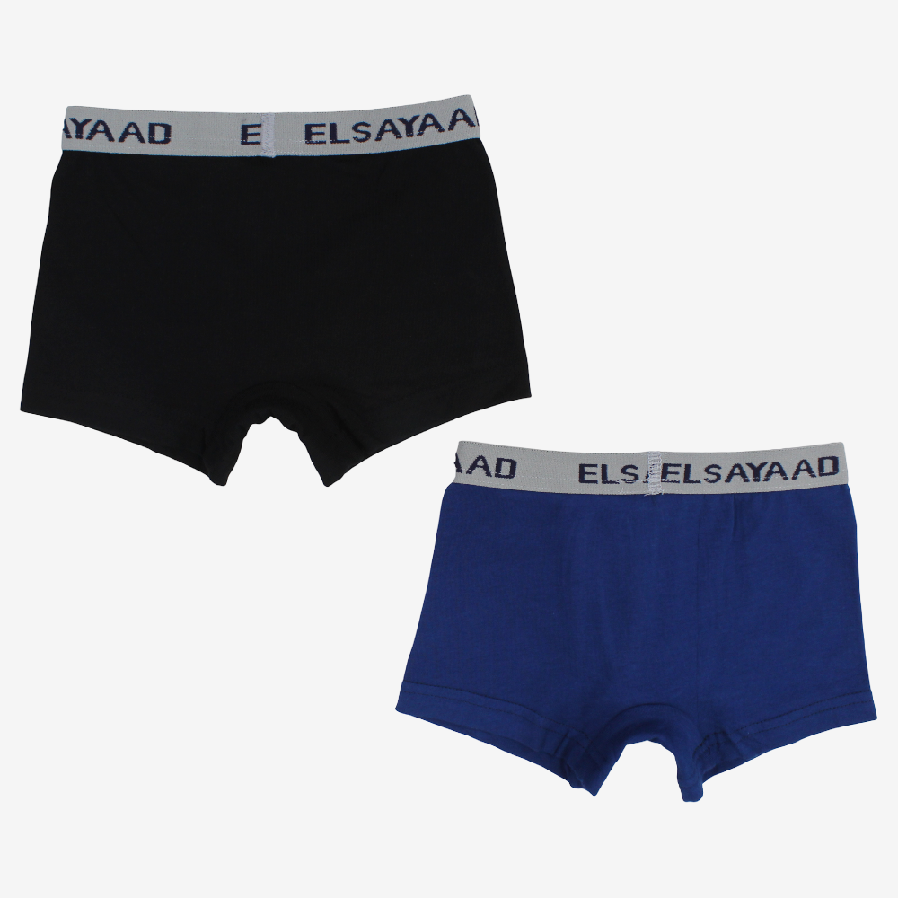 Boys Cotton Boxer Shorts – 2-Pack (Assorted Colors)