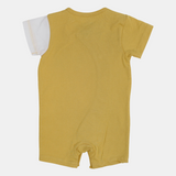 Baby Boys Cotton Romper – Yellow with Deer Design