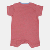 Baby Boys Cotton Romper – Red Striped with Dolphin Design