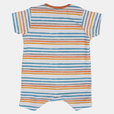 Baby Boys Cotton T-Shirt – Off-White Striped “I Love My Daddy”