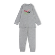 Girls Derby Pajama Set – Grey with "You Lock Pretty Today" Print