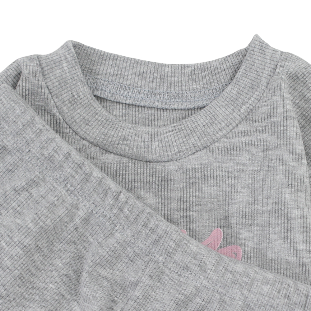 Girls Derby Pajama Set – Grey with "You Lock Pretty Today" Print