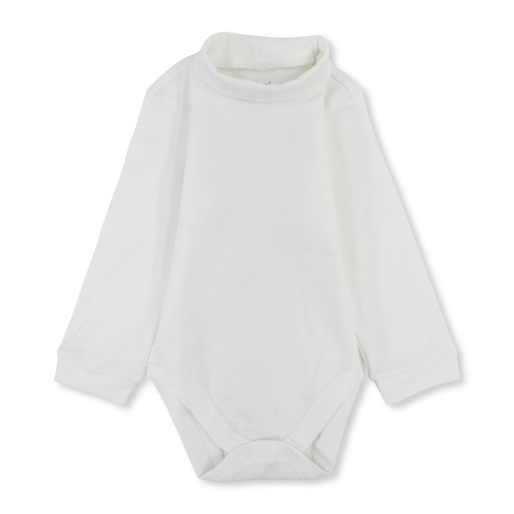 Unisex Baby Cotton High Collar Underwear Bodysuit – White