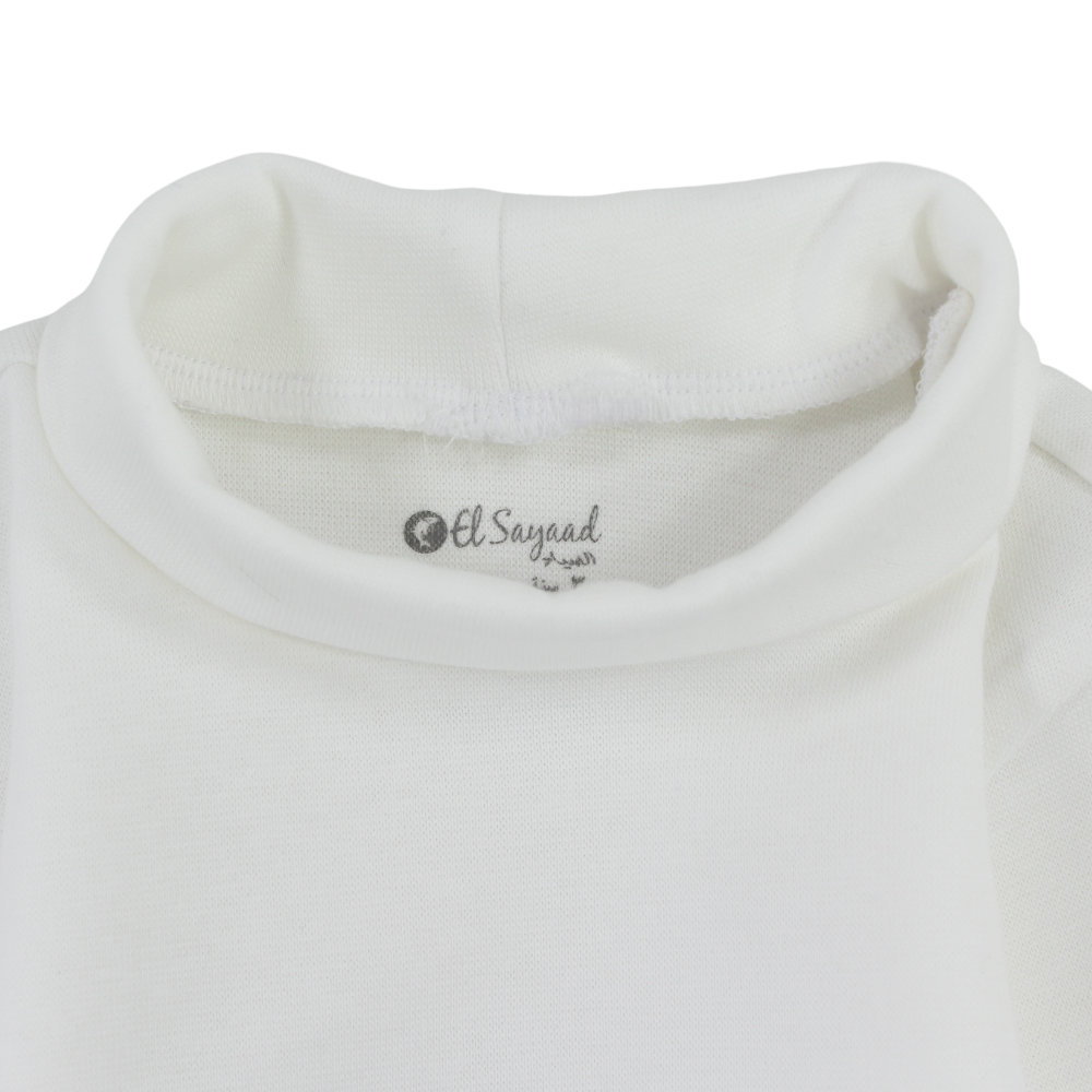 Unisex Baby Cotton High Collar Underwear Bodysuit – White