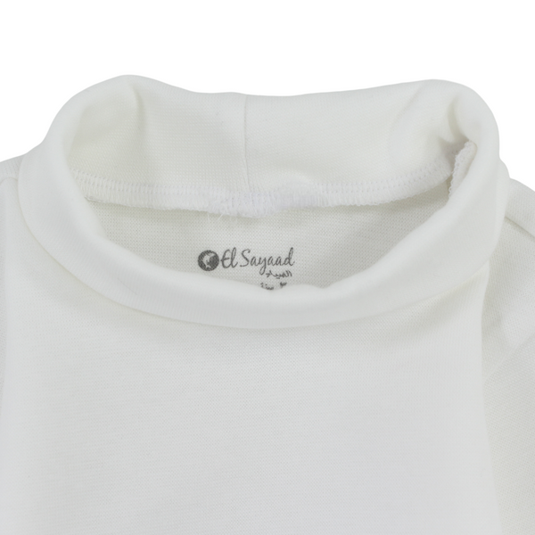 Unisex Baby Cotton High Collar Underwear Bodysuit – White