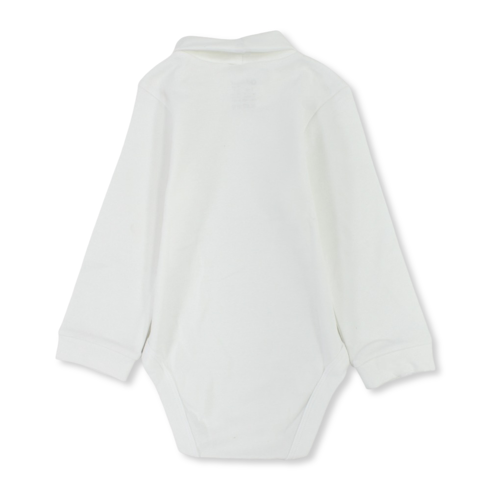 Unisex Baby Cotton High Collar Underwear Bodysuit – White