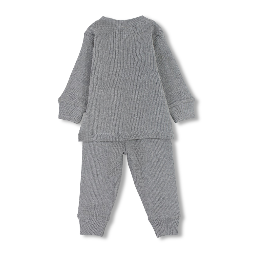 Boys Derby Pajama Set – Grey with "Cool Kids" Design