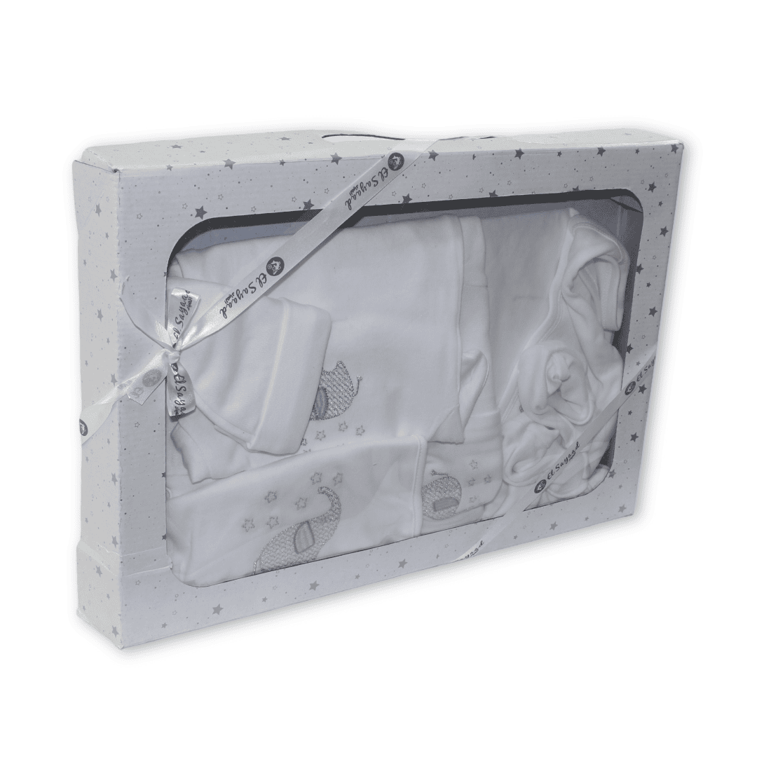 Unisex Baby Cotton Gift Clothes Box – White - Clothing - Al Sayad