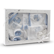 Baby Boys Gift Clothes Box – White & Light Blue Baby Dino Theme