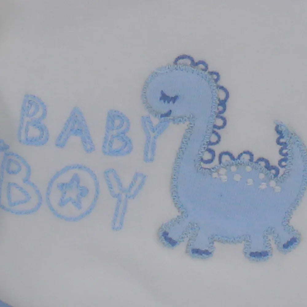 Baby Boys Gift Clothes Box – White & Light Blue Baby Dino Theme