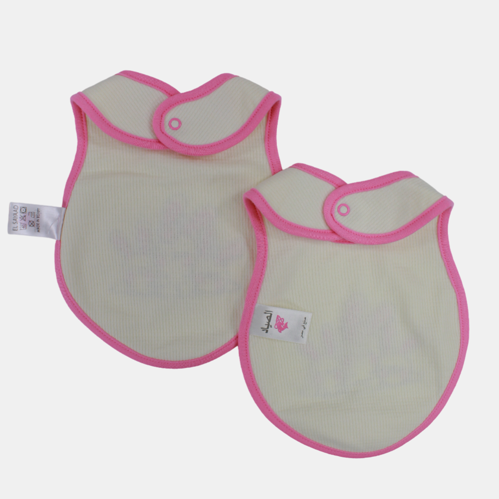 Cute Design Baby Girls Cotton Bib – Pack of 2