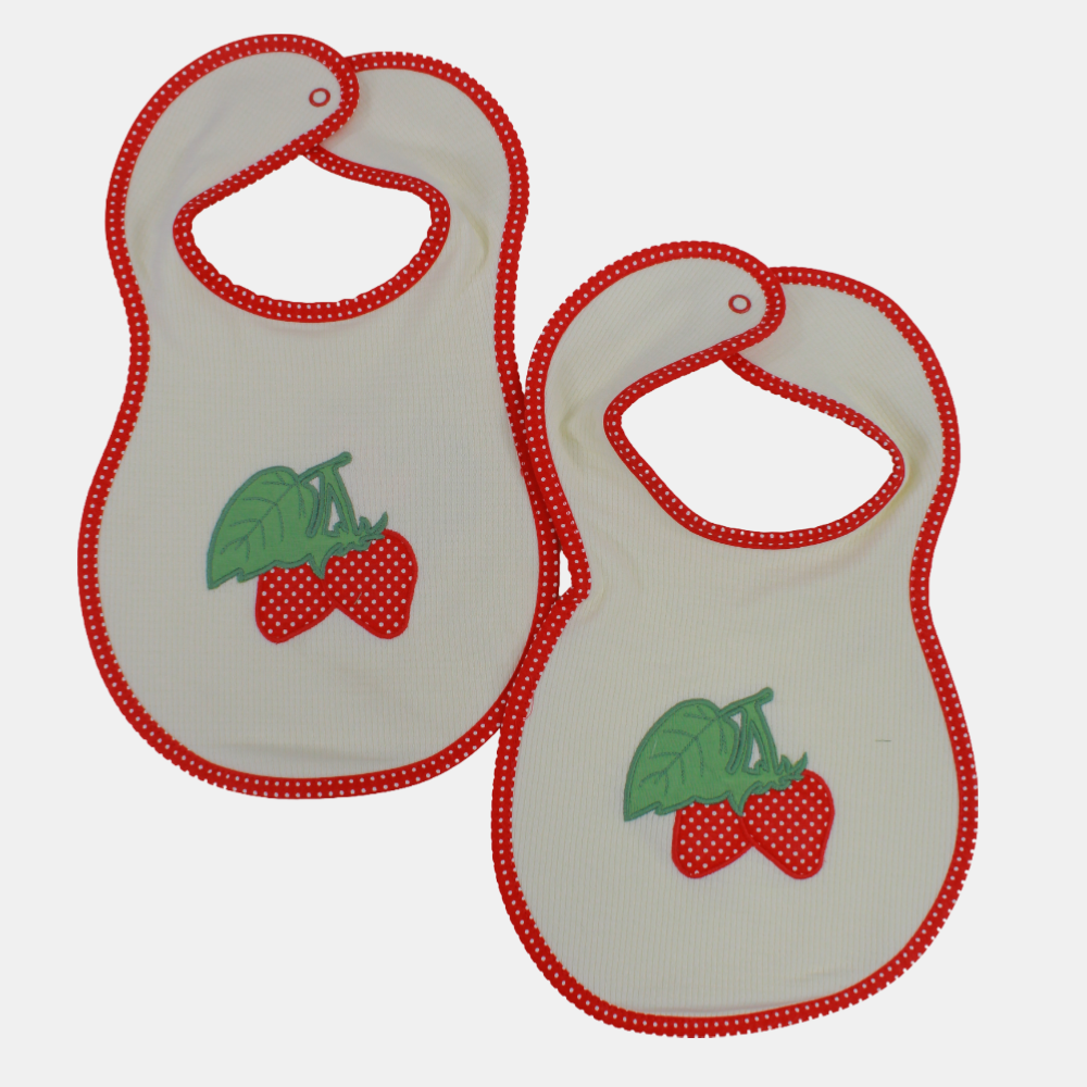 Cute Design Baby Girls Cotton Bib – Pack of 2