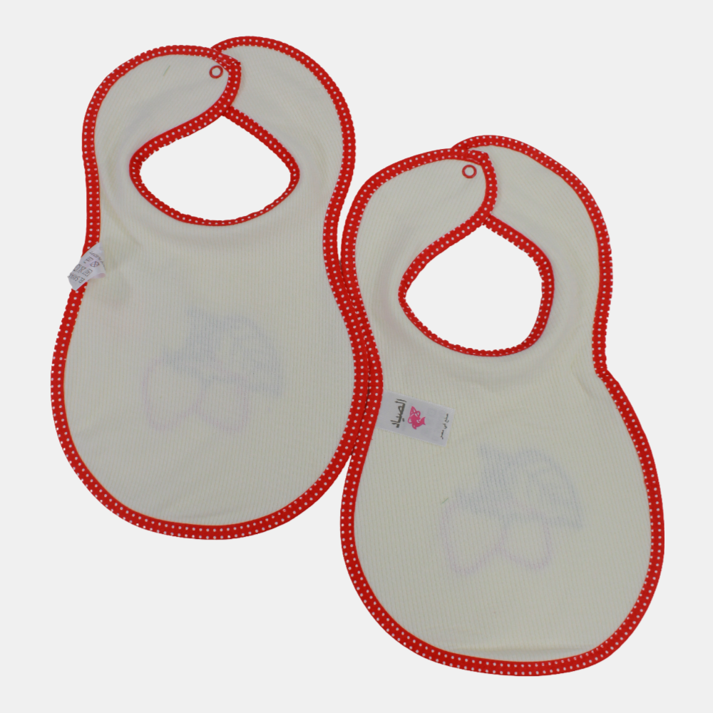 Cute Design Baby Girls Cotton Bib – Pack of 2