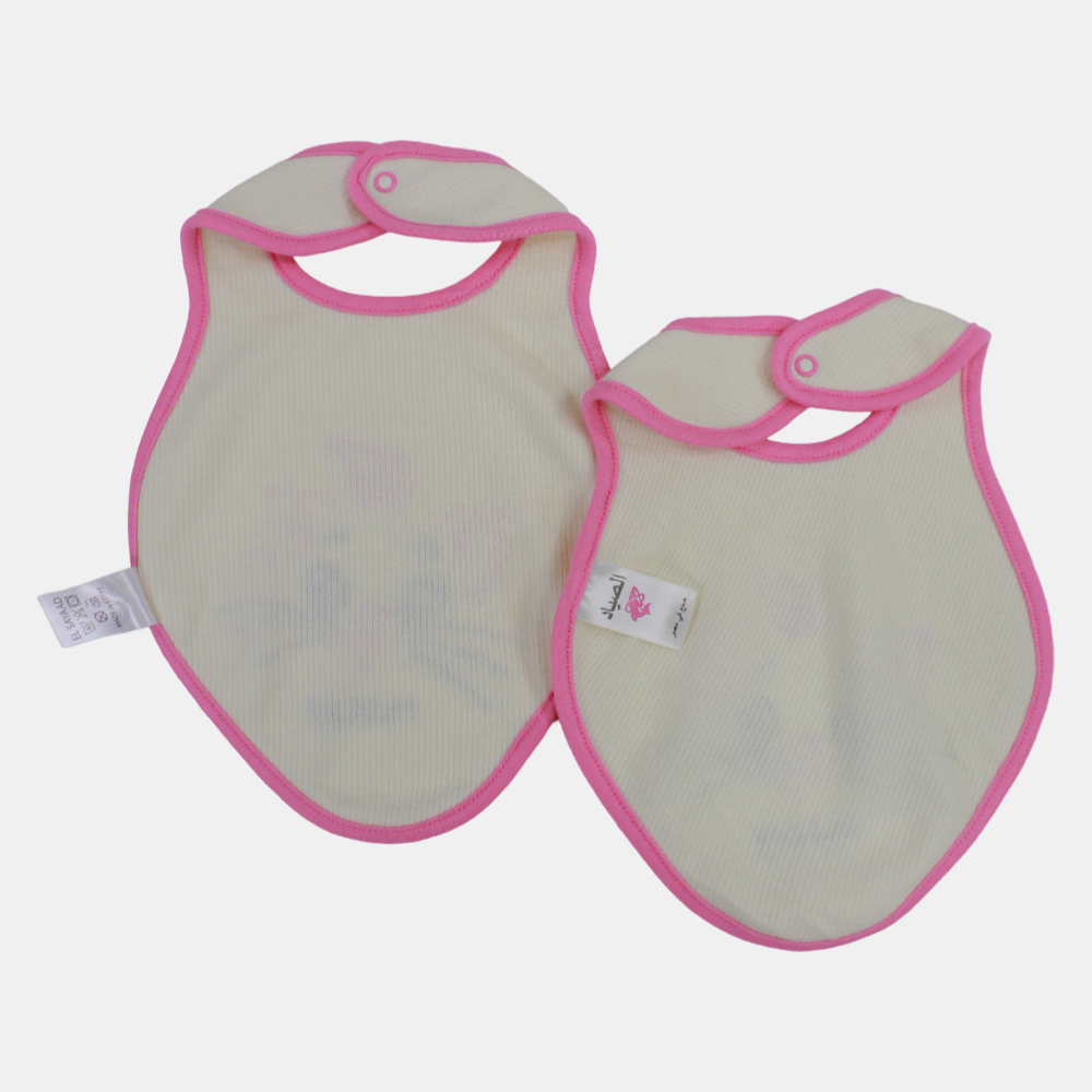 Cute Design Baby Girls Cotton Bib – Pack of 2