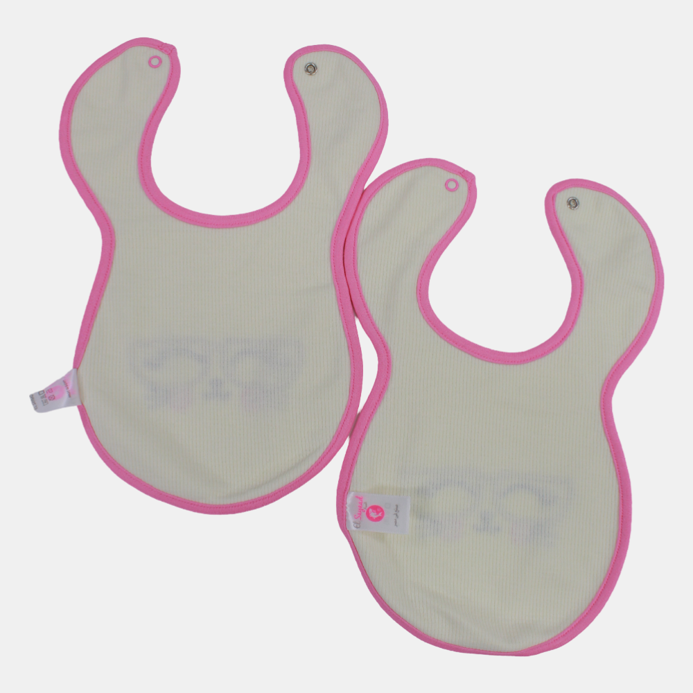 Cute Design Baby Girls Cotton Bib – Pack of 2