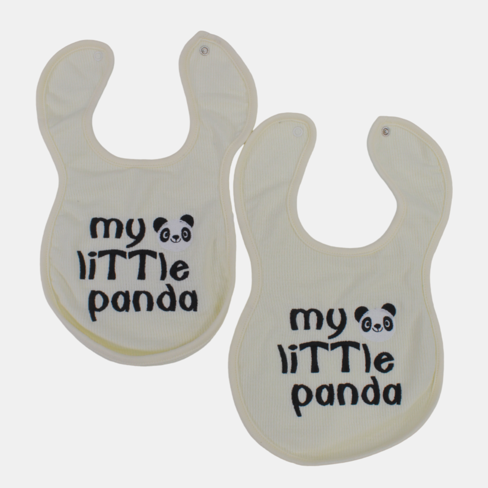 Cute Design Baby Girls Cotton Bib – Pack of 2