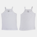 Girls Sleeveless Cotton Undershirt – White (Pack of 2)