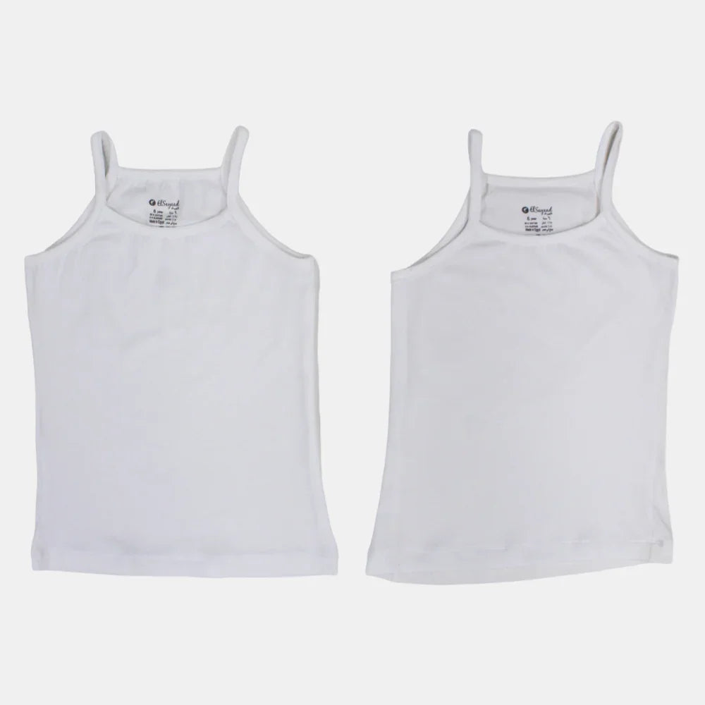 Pack of 2 - Girls Sleeveless Cotton Undershirt White - Clothing - Al Sayad