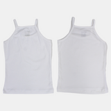 Girls Sleeveless Cotton Undershirt – White (Pack of 2)