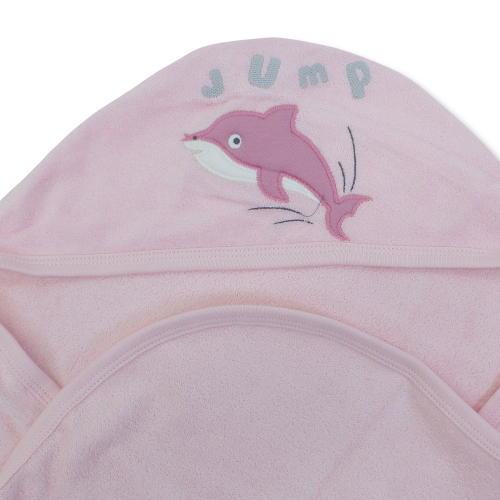 Baby Hooded Towel - Dolphin Design ( 72 * 75 )