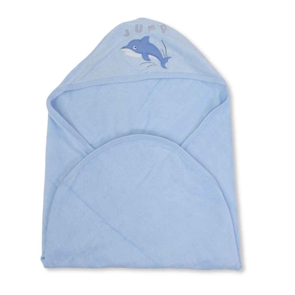 Baby Hooded Towel - Dolphin Design ( 72 * 75 )