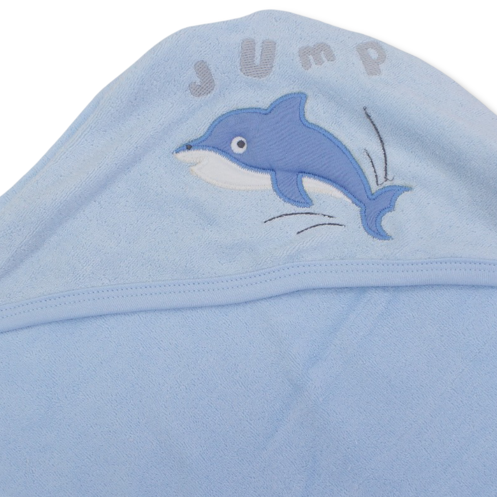 Baby Hooded Towel - Dolphin Design ( 72 * 75 )