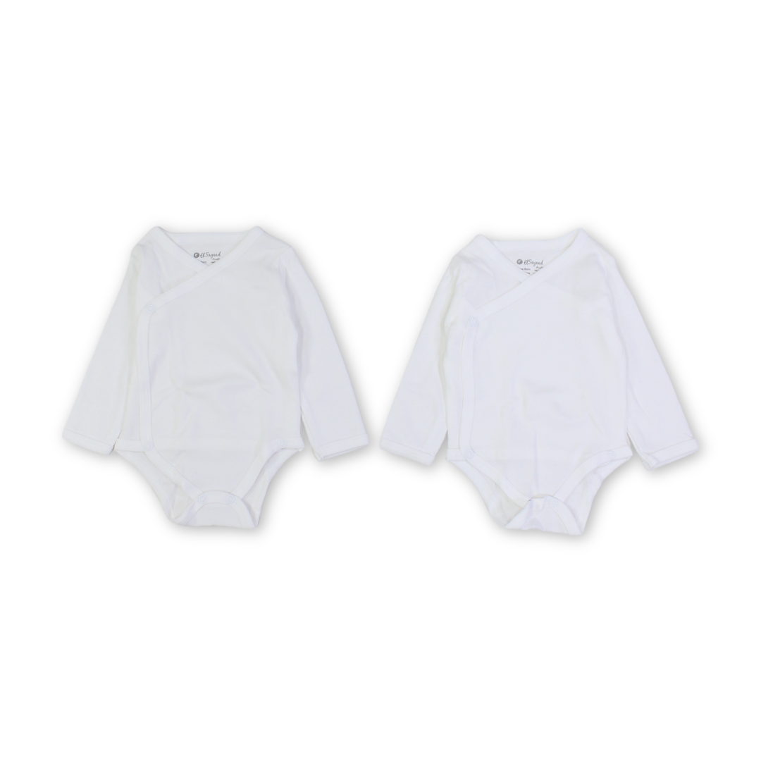 Wrap Over Bodysuit White – Pack Of 2 - Clothing - Al Sayad