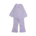 Girls Cotton Pajama – Purple with Flowers Print