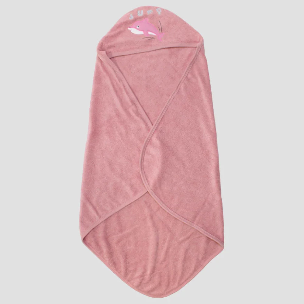Pink Dolphin Hooded Towel - Baby Essentials - Al Sayad