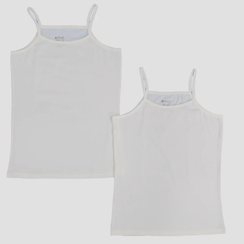 Pack Of 2 - Plain White Sleeveless Undershirt