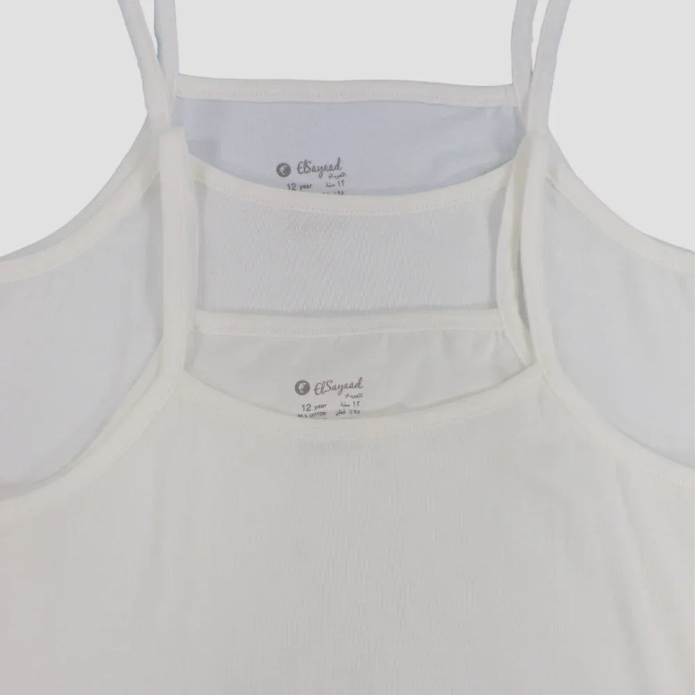 Pack Of 2 - Plain White Sleeveless Undershirt