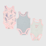 Pinkish Sleeveless Bodysuit (Pack Of 3)
