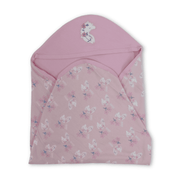Cotton Baby Blanket – Pink with Unicorn Print