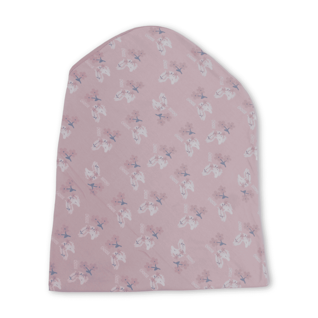 Cotton Baby Blanket – Pink with Unicorn Print
