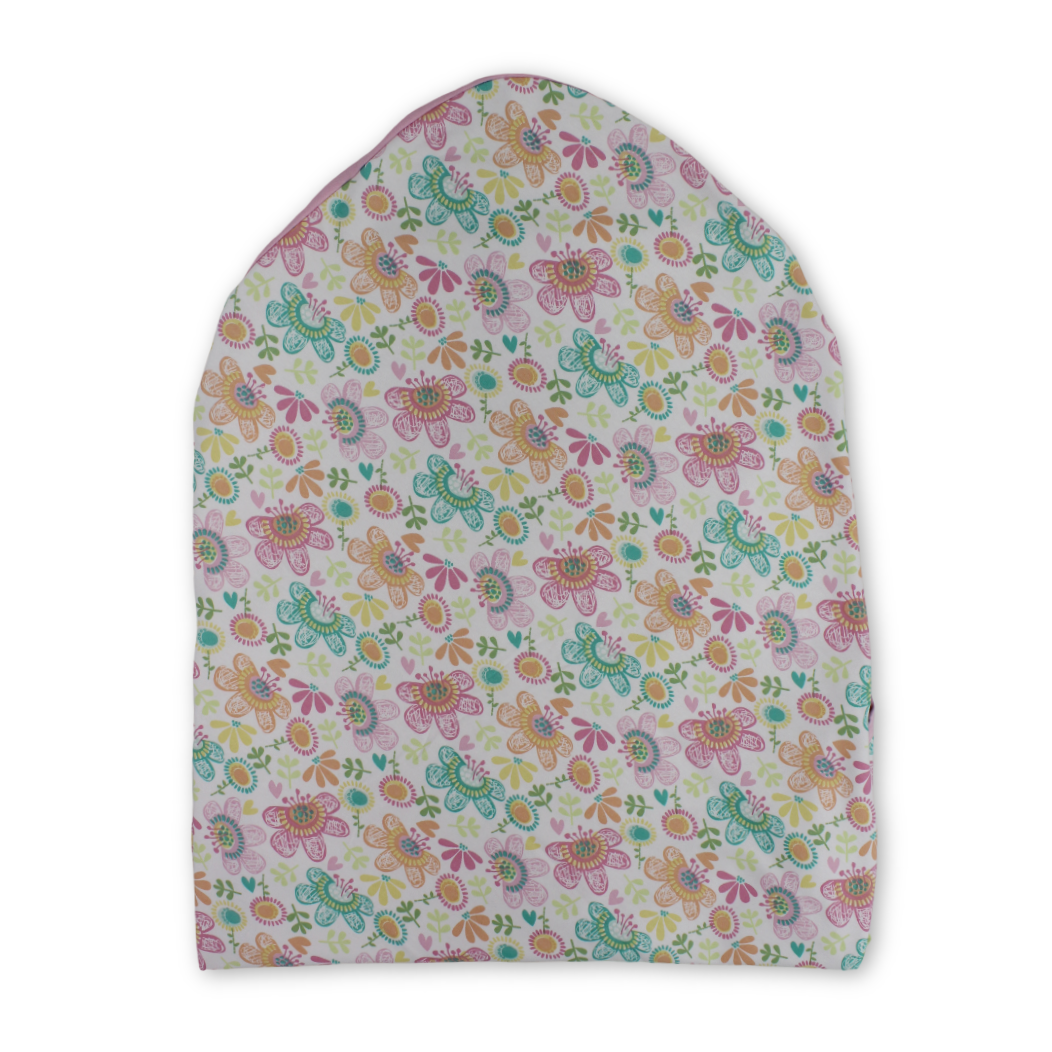 Cotton Baby Blanket – Pink with Flower Embroidery
