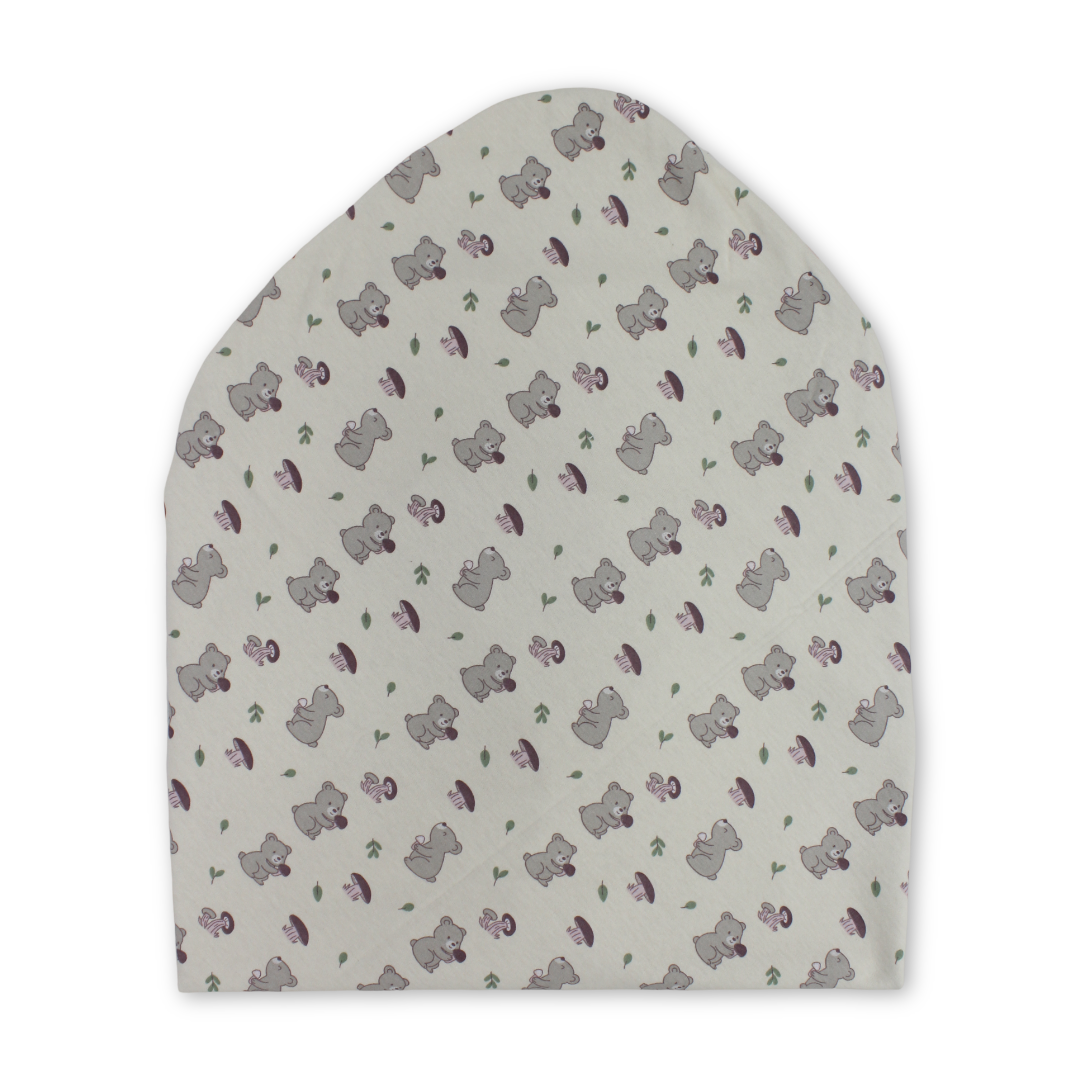 Cotton Baby Blanket – Lavender with Bear Embroidery