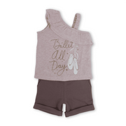 Baby Girls Cotton Sleevless Pajama – Pink with "Billet all Day" Print