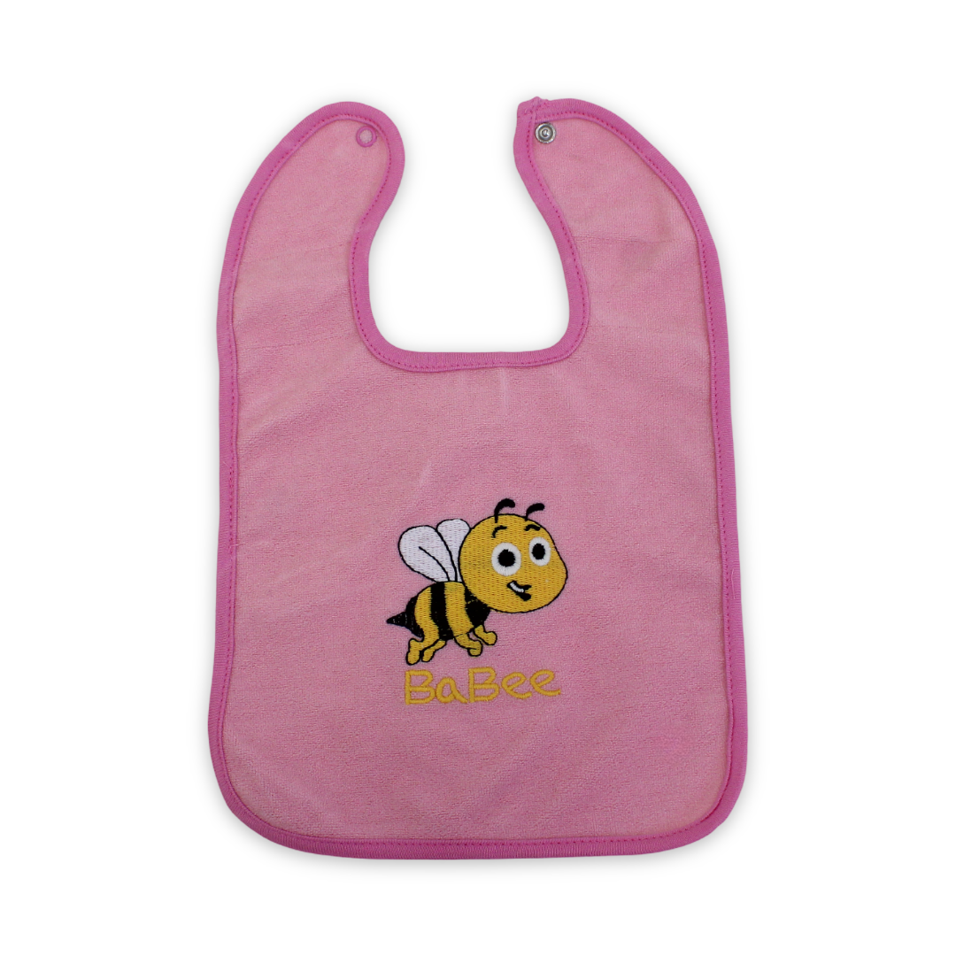 Cotton Baby Bib – Bee Embroidery