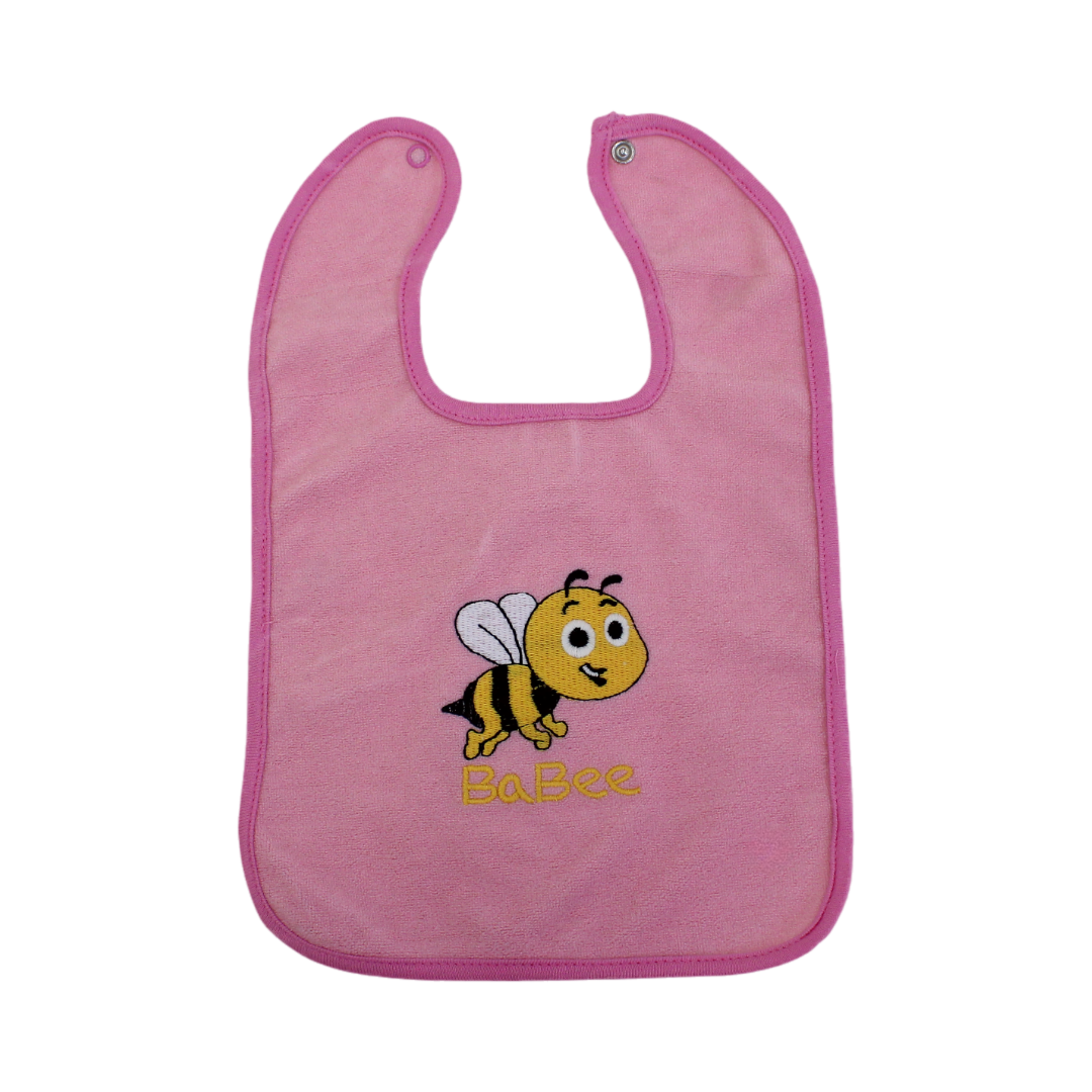 Cotton Baby Bib – Bee Embroidery - Baby Essentials - Al Sayad