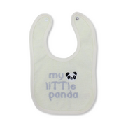 Cotton Bib – Yellow with "My Little Panda" Embroidery
