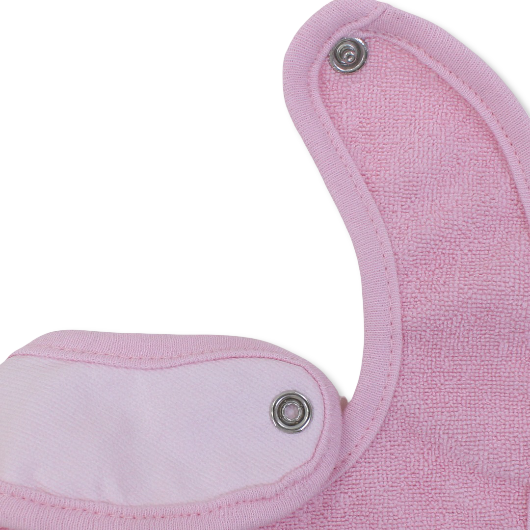 Cotton Bib – Pink with "My Little Panda" Embroidery