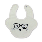 Cotton Bib – Yellow with Glasses Print