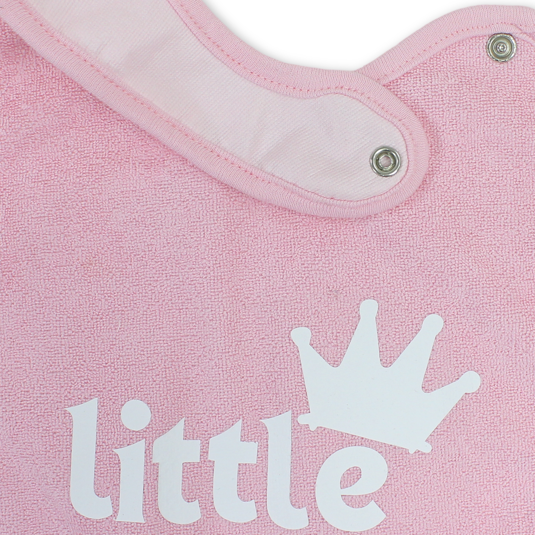 Cotton Bib – Pink with "Little Lady" Embroidery