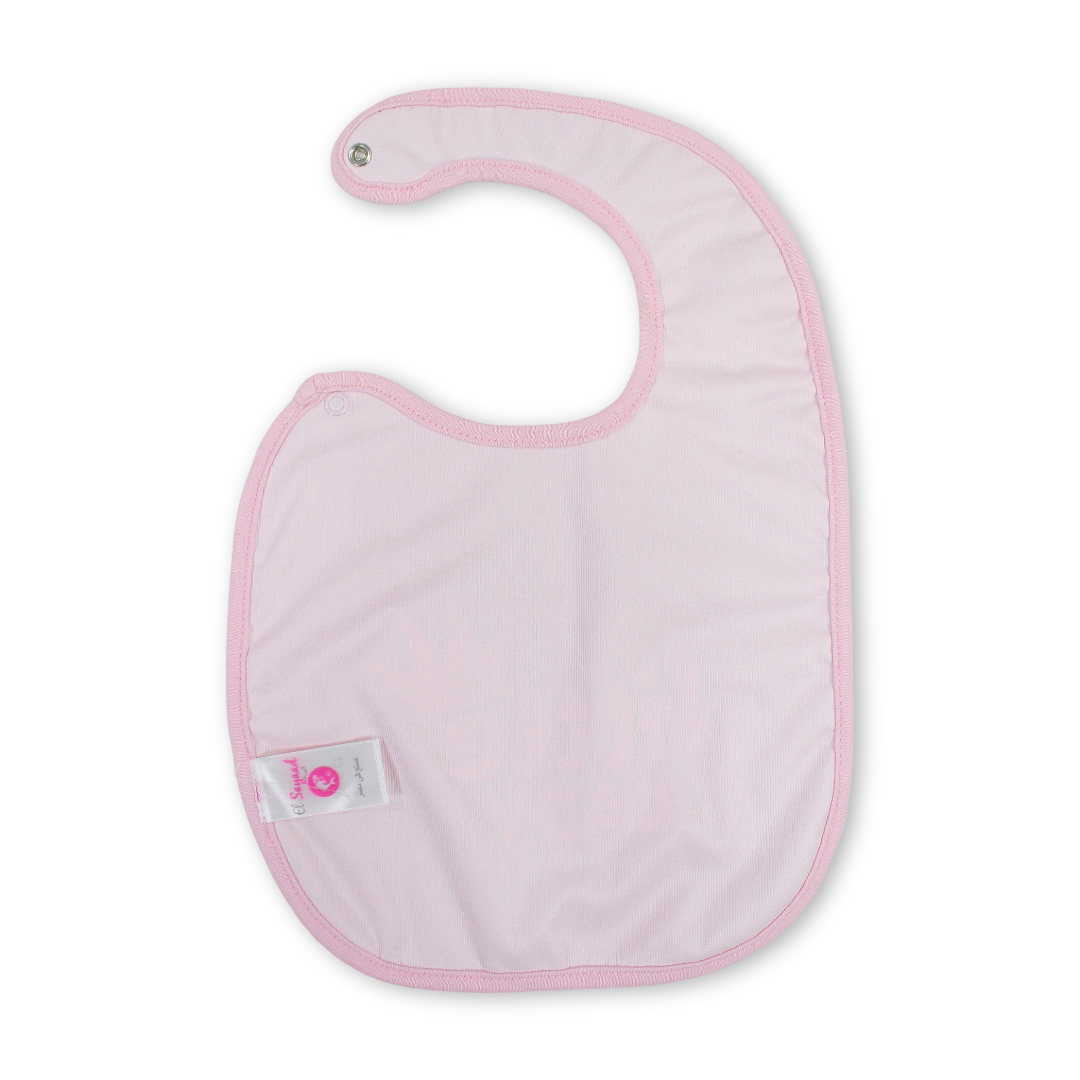 Cotton Bib – Pink with "Little Lady" Embroidery