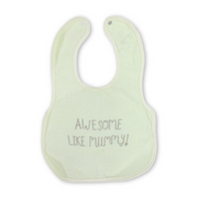 Cotton Bib – Yellow with "Awesome Like Mummy" Embroidery