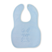 Cotton Bib – Baby Blue with Rabbit Embroidery