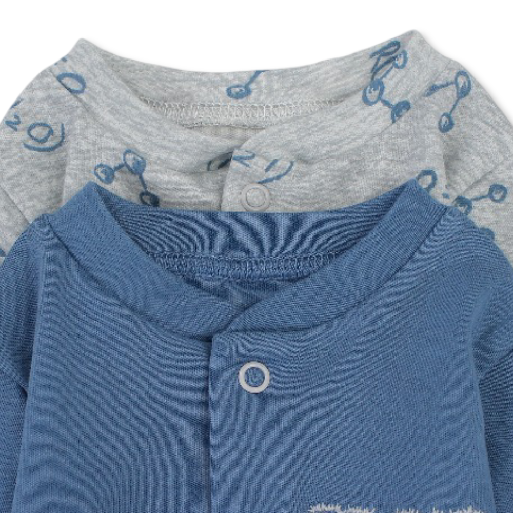 Baby Boys Cotton Baby Footie – Science Print 2-Pack