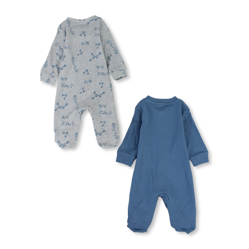 Baby Boys Cotton Baby Footie – Science Print 2-Pack