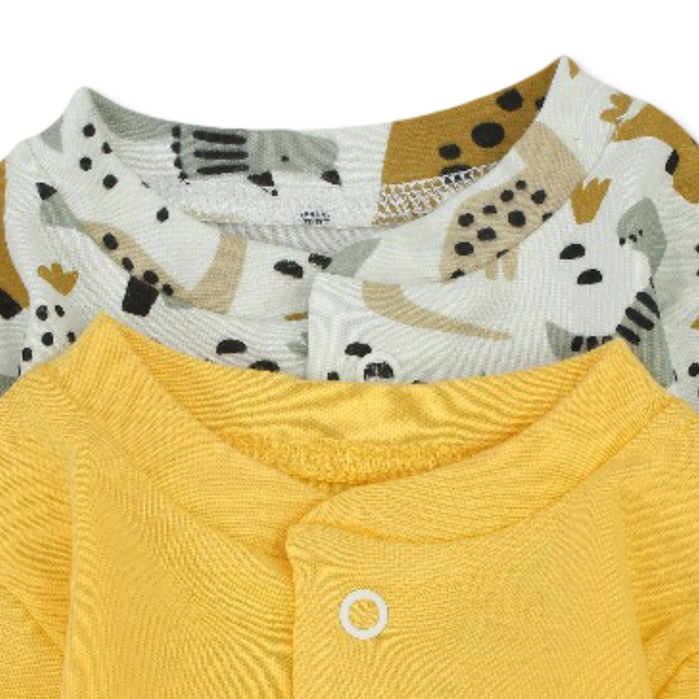 Baby Boys Cotton Baby Footie – Dinosaur Print 2-Pack